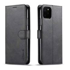 Læder flipcover m. kortholder - Til iPhone 11 Pro, Sort