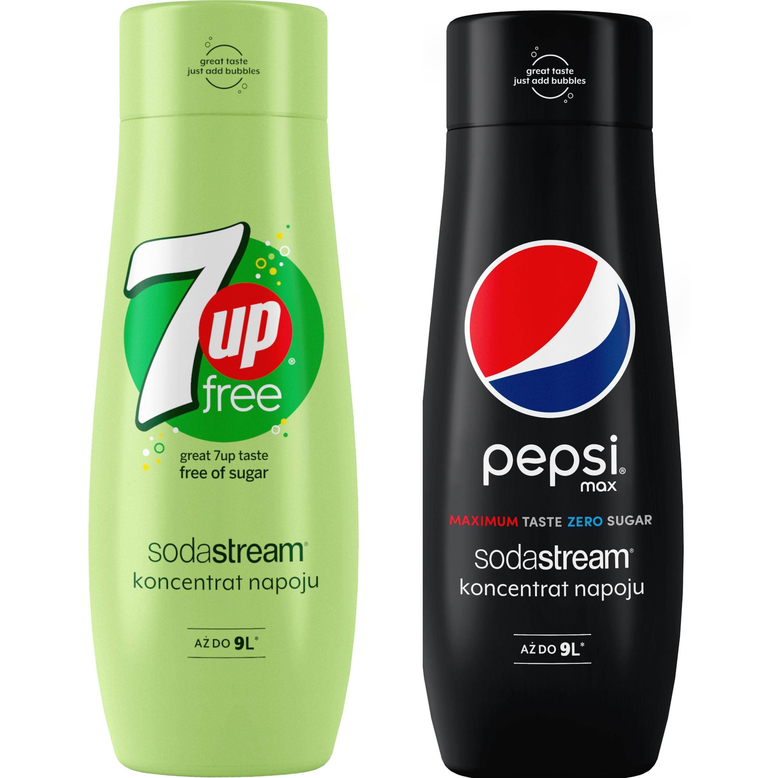 Set of 2 SodaStream 7UpFREE+Pepsi Max concentrates