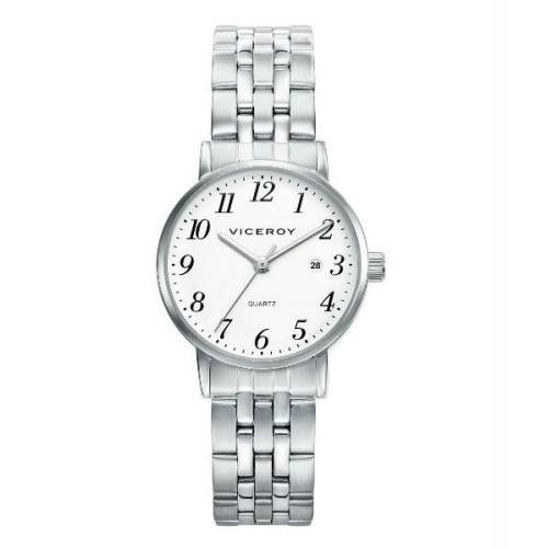 Reloj Pulsera clasico sumergible con cadena y numeros para señora de Viceroy 42224-01