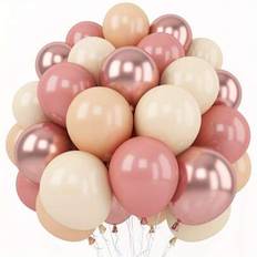 40 st. rosa metallic ros gyllene sandvita ballonger, vintage rodnande rosa ballonger, bruddusch bohemisk födelsedag bröllopsdag inomhus utomhus dekora - Multifärgad (40 st)