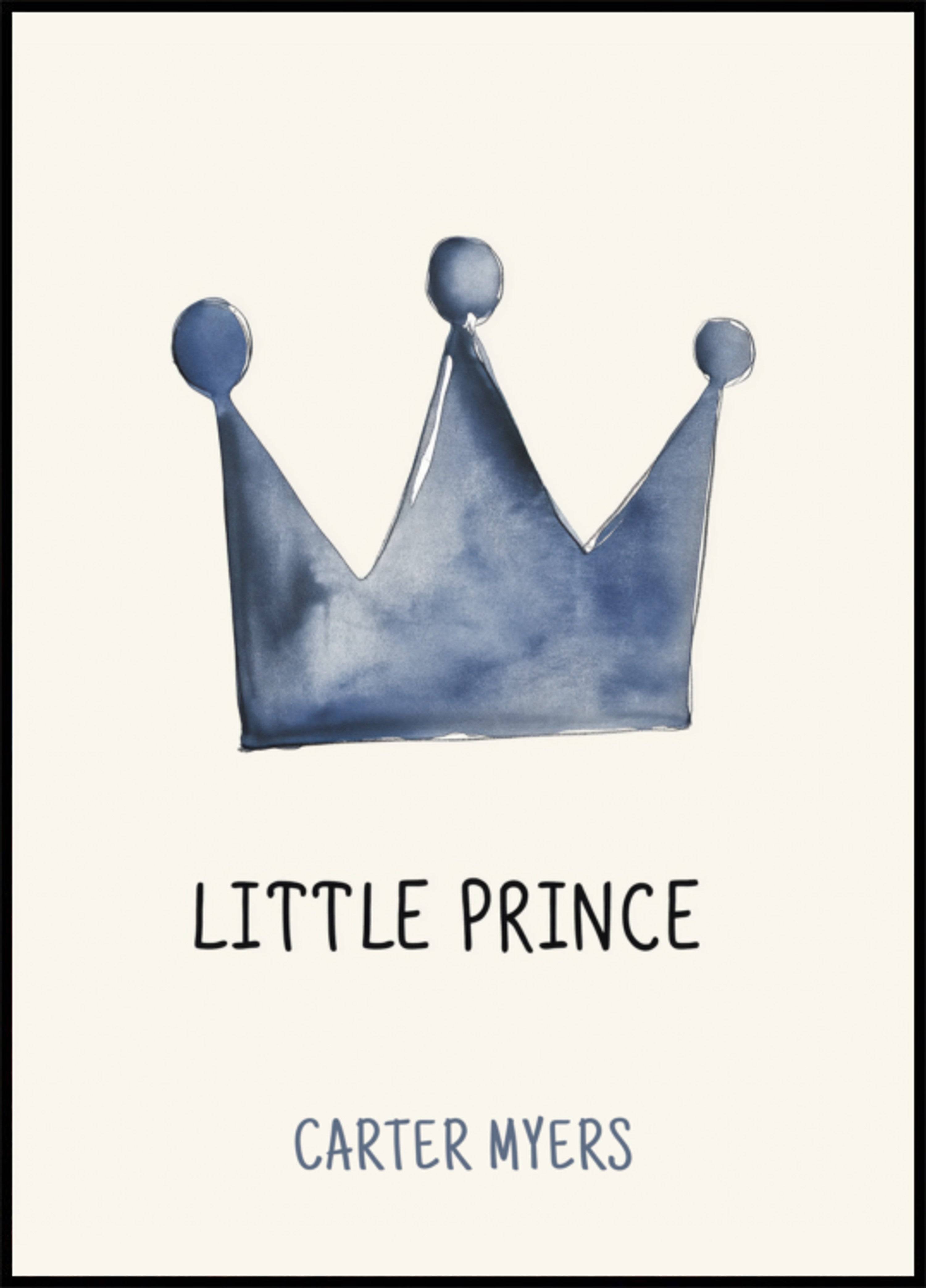 Minimalist Blue Crown Little Prince Wall Art (30x40) - Plakater > Osorterade verk