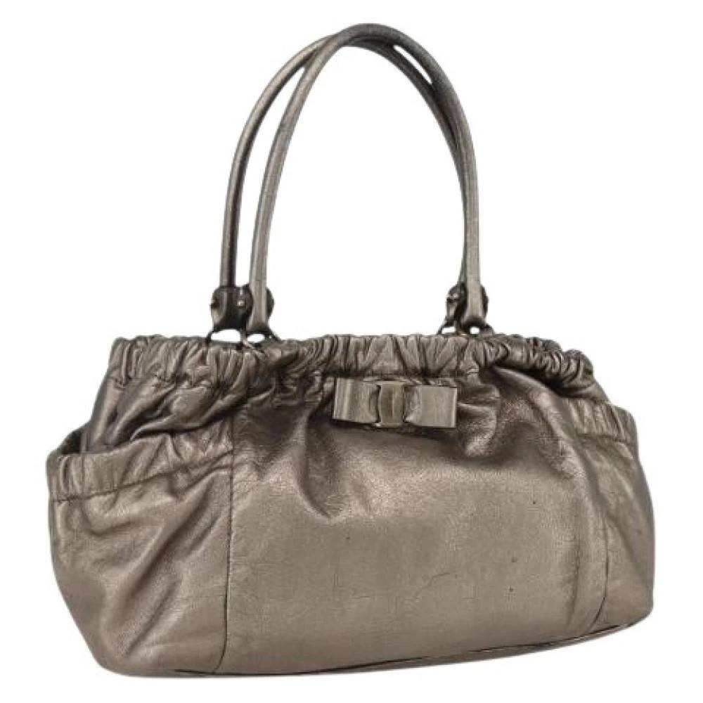 Salvatore Ferragamo Pre-owned Pre-owned Vala Håndtaske - Vintage - Dame - Brun - ONE SIZE - Uld