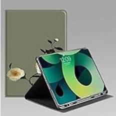 Fodral för iPad Pro 11 tum (4:e/3:e/2:a generationen) 2022/2021/2020 - blommönster gulligt smalt läder folio stativfodral med pennhållare, automatisk uppvakning/sömn (färg: E)