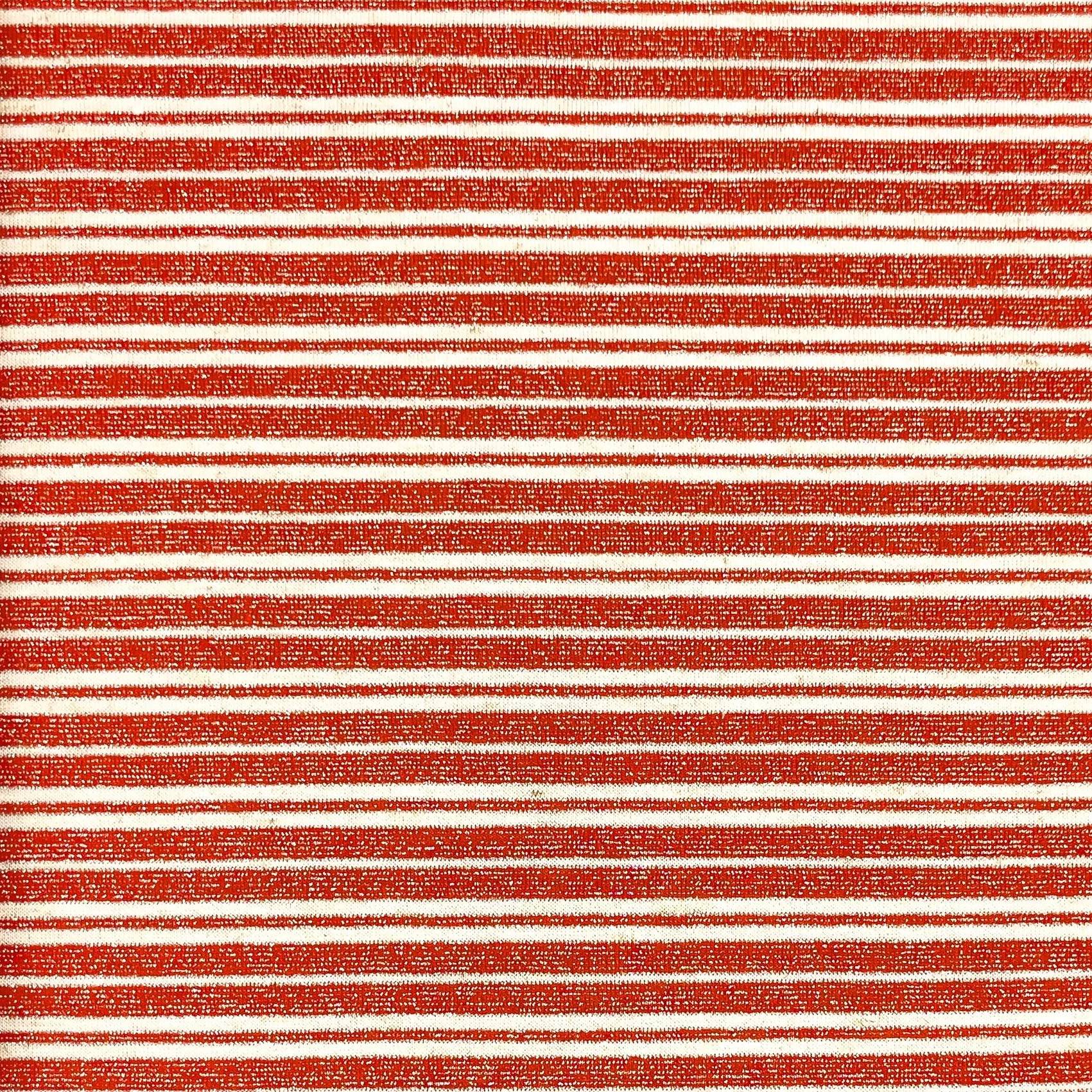 Trikåtyg - Fox Stripes, Röd