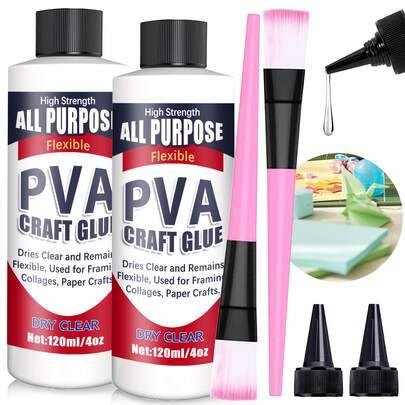 pH-neutralt PVA-lim, syrafritt bokbindningslim av arkivkvalitet, torkar klart och förblir flexibelt, för montering, collage, papperspyssel - Vitt (120 ml,240 ml,Apelsin 120ml,Apelsin 240ml)