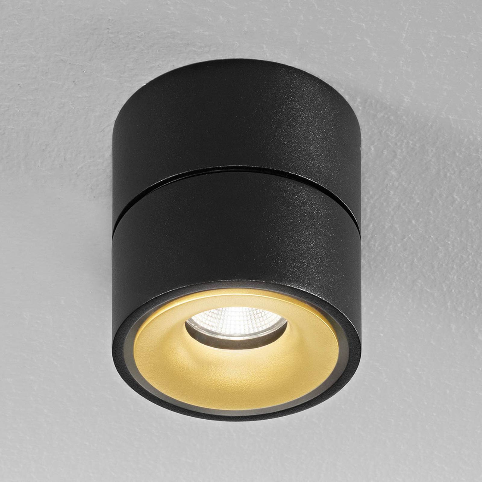 Egger Licht Downlight Clippo S, dimbar, Svart, Arbetsrum / kontor, Aluminium / grå / zink, Modern, Downlights