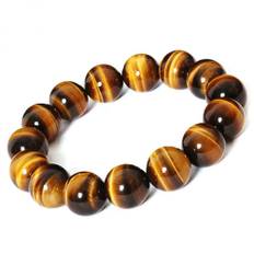Tiger Eye Bracelet Darker Tiger Eye Powerful Money Work Gambling Luck Amulet Amulet Bracelet Power Stone Natural Stone [OSHARE JP] Luck, Luck, (14mm)