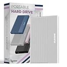 SUHSAI Extern hårddisk 320 GB HDD Backup Data – 2,5" USB 3.0 bärbar hårddisk kompatibel med Mac, stationär dator, PC, PS4, PS5, Xbox One (silver)