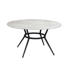 Cane-Line - Joy Round Table 144, Fossil Ceramic Grey - Matbord utomhus - Cane-line Design Team - Svart - Naturmaterial/Metall