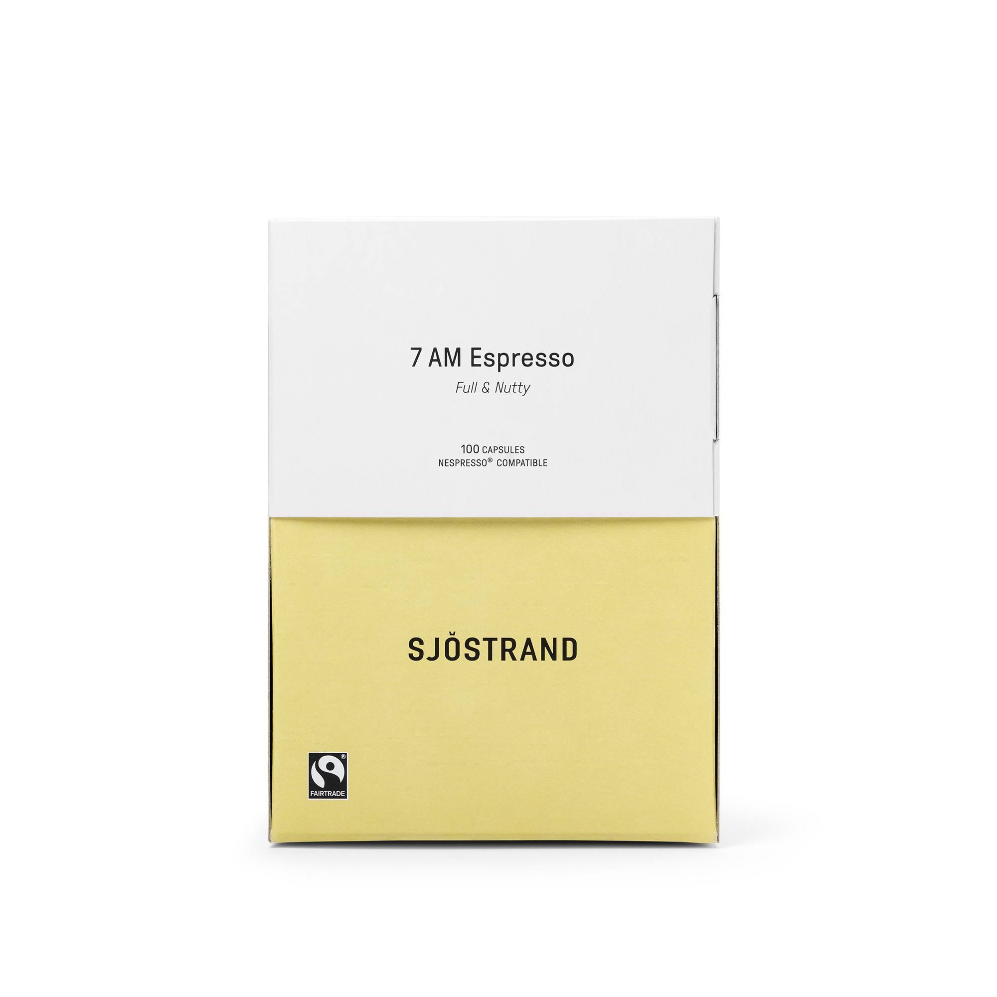 Sjöstrand Coffee - 7 AM Espresso kaffekapslar 100-pack - Tillbehör till köksmaskiner - Vit