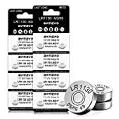 LR1130 batterier knappceller AG10 LR 1130 batteri 1,5 V (16 stycken) LR54 1131 189 alkalisk knappcell utan kvicksilver 【3 års garanti】 (1130–16)