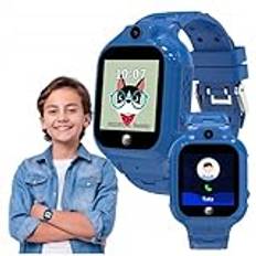 FOREVER Smartwatch GPS WiFi Kids See Me! 3 Blå – Integrerad GPS Smartwatch för barn – Kompatibel med Android iOS – Barnklocka med SIM – Fitness Tracker och Spel – Barn Smartwatch SOS