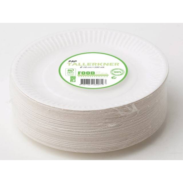 Tallerken frokost pap ø18cm 100stk pak.