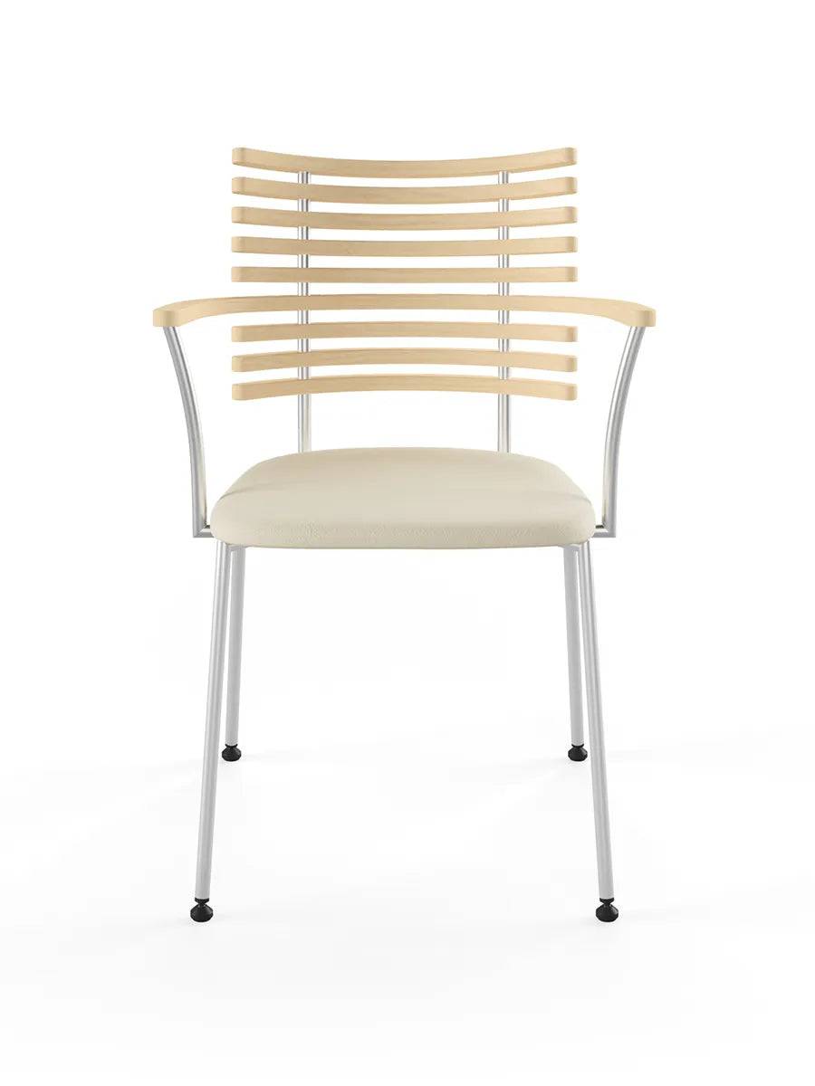 Tiger Armstol, creme læder fra Naver Collection Ask hvidolie / Rustfrit stål - Jacobsen Plus
