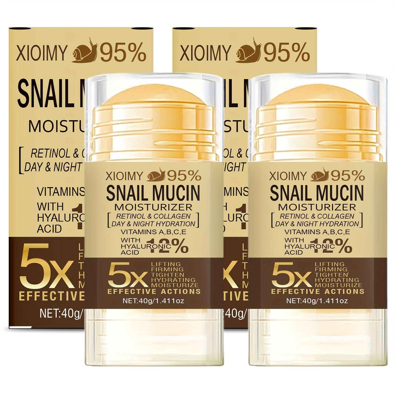 TEMU 2pcs Snail And Collagen Neck And Facial Care Stick, Lift Neck, Tighten And Moisturize Neck And Facial Skin, Moisturize Day And Night, Neck Care, Facial Care