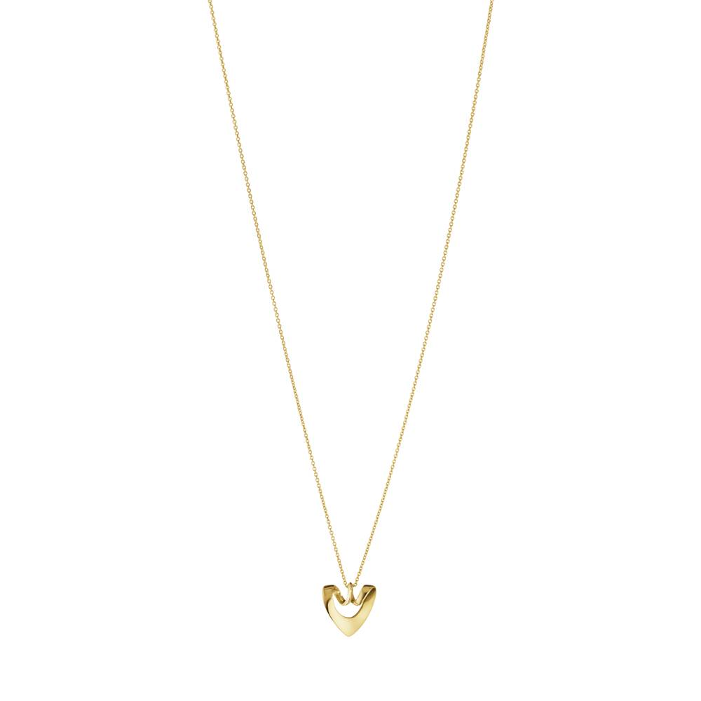 Georg Jensen Heart halskæde i 18kt guld med 2025 Heart vedhæng, 13mm (20001676).
