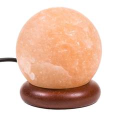Mini Salt Lamp Sphere Orange Usb + Led -- 450 G 9 Cm