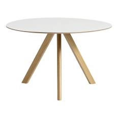 HAY - CPH20 2.0 Table Lacquered Oak Frame Ø120 X H74  White Laminate Tabletop Lacquered Edge - Matbord - Ronan & Erwan Bouroullec - Vit - Trä