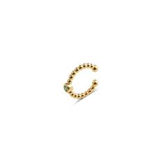 Arya - Bubblig Ear Cuff Grön Kristall - Gold