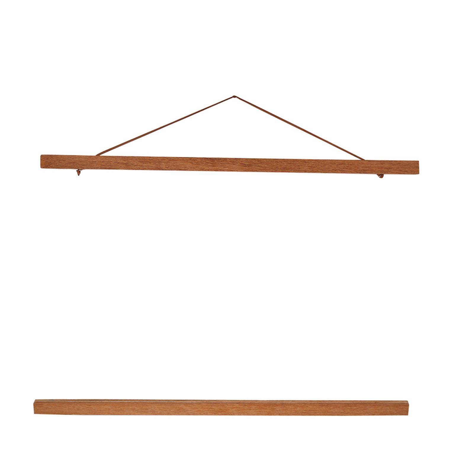 Modern Magnetisk Sågspån Fotoram DIY Affisch Rulltryck Konstverk Hängare Teakträ 50cm 521