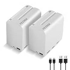 VILTROX 2-pack batteri NP-F970 ersättningsbatteri 2 stycken batterier för Sony NP-F950 F960 F970 F770 F750 F570 F550 kompatibel Godox VILTROX Neewer videokamera / bildskärm/kamera