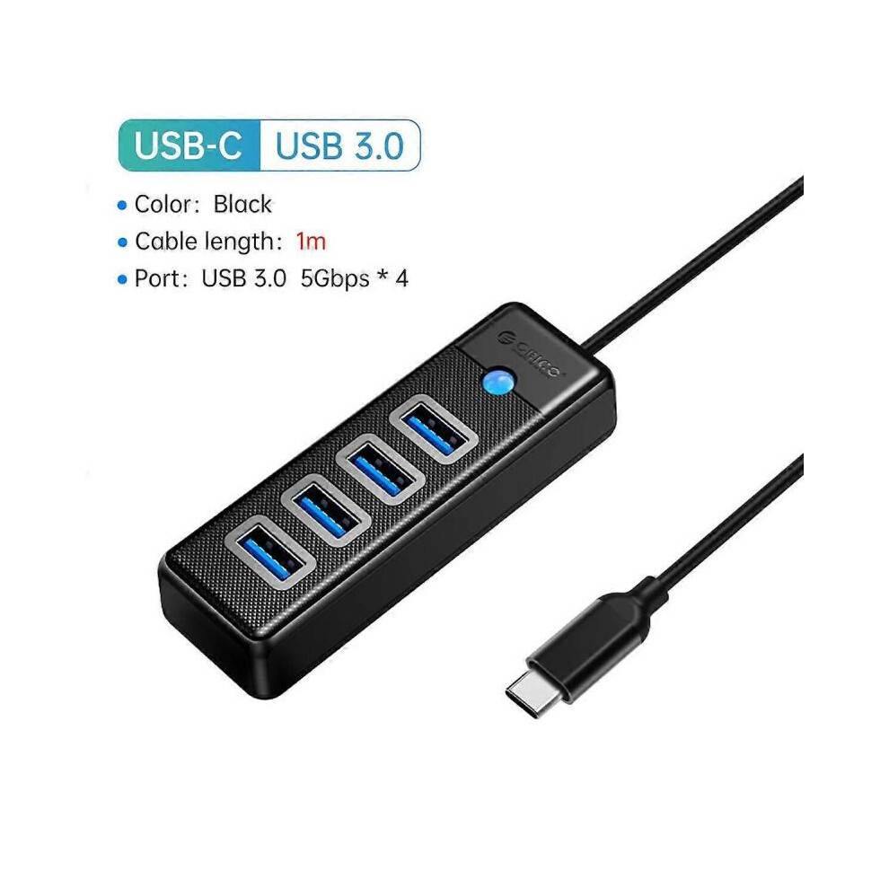 (4 USB3.0 100cm USB C) ORICO 4 Ports Usb Hub USB 3.0 5Gbps High Speed Multi USB A Splitter Usb Adapter for PC Macbook Pro Accessories ABS