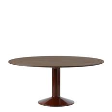 Muuto Midst Bord Ø160 - Sort Linoleum Dark Oiled Oak/Dark Red