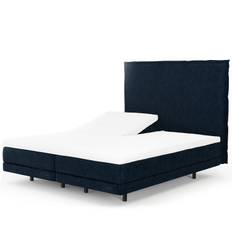 Ambassadör Lean ställbar dubbelsäng / 180x200 cm / Blue velour 369 / Medium & Fast / Sleep II / Ceres gavel - Mörkblå