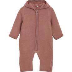 Huttelihut - Uldfleece heldragt m. øre - Rosa - str. 1 mdr/56 cm