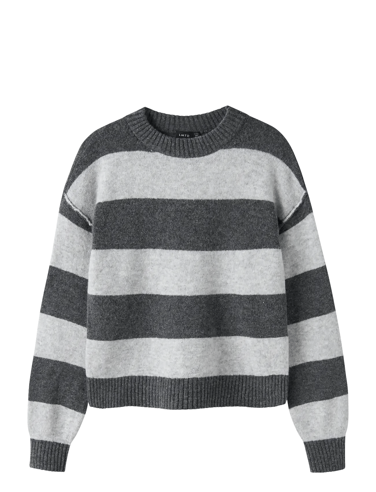 LMTD Nlfbynthe Stripe Ls Short Knit Noos - Grey - 158-164