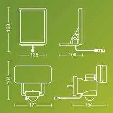 Philips LED-solcellspotlampa Tylus, vit, 3 000 K, sensor Tylus, Vitt / opal, Syntetmaterial, Solcellslampa utomhus