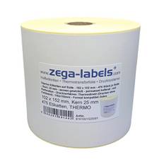 Thermo Etiketten auf Rolle - 102 x 152 mm - 475 Stück je Rolle - Kern: 25 mm - aussen gewickelt - permanent haftend - mit Perforation - Druckverfahren: Thermodirekt (Drucken ohne Farbband)