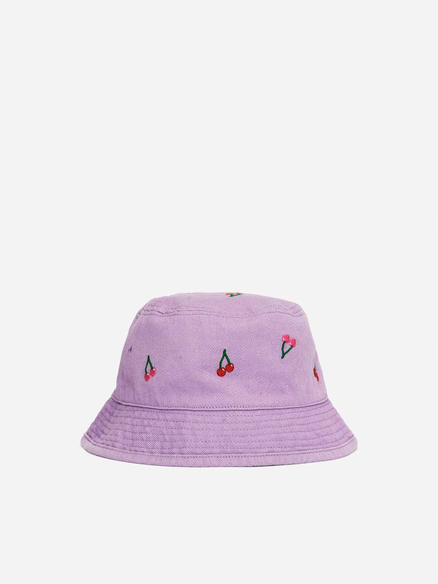 ARKET Embroidered Bucket Hat -Purple, 86/110