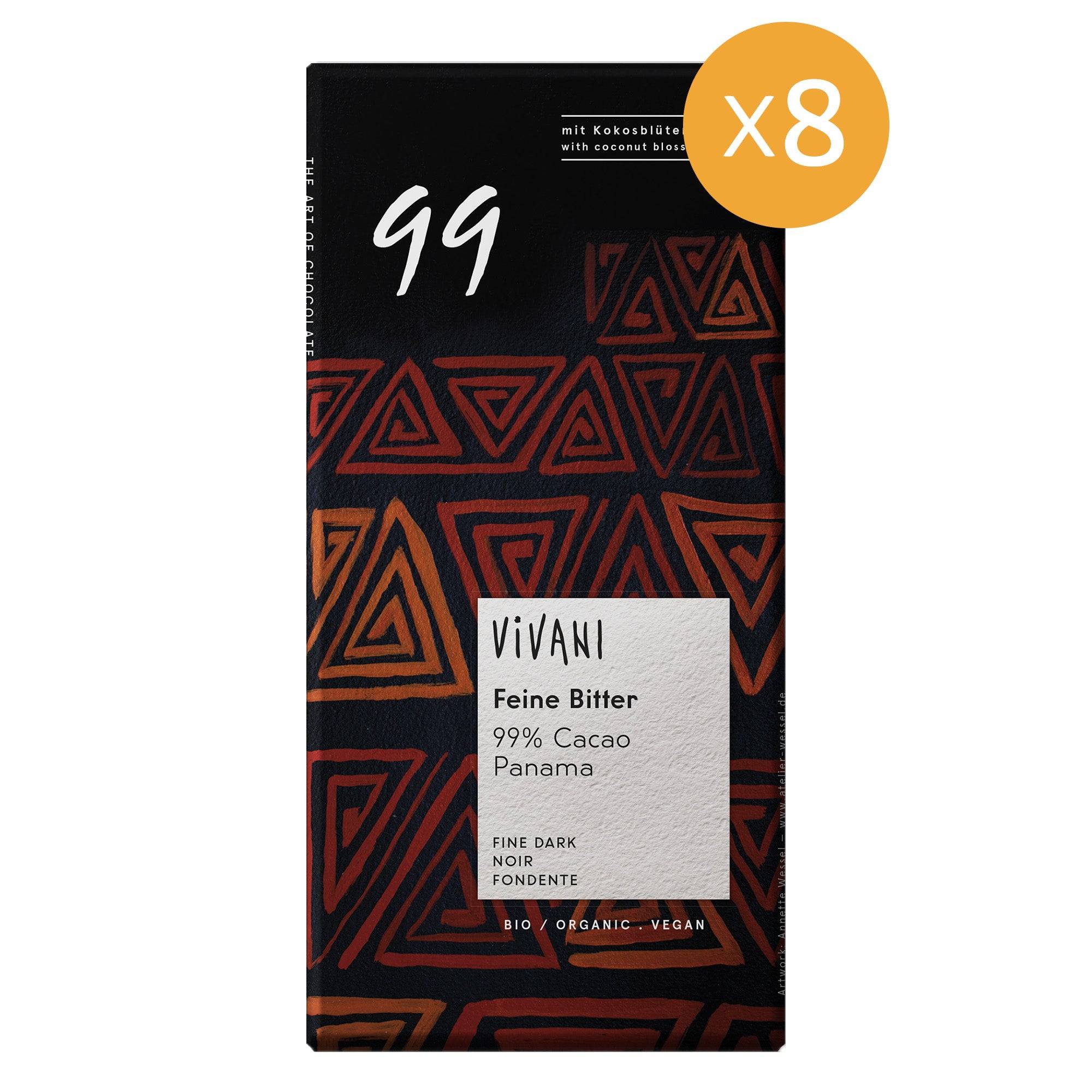 Vivani Mörk Choklad 99% | 8 x 80 g