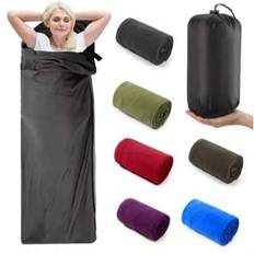 Fleece sovsäck bärbar ultralätta polära reselakan för vuxna utomhus camping tältsäng varm sovsäcksfoder - Röd