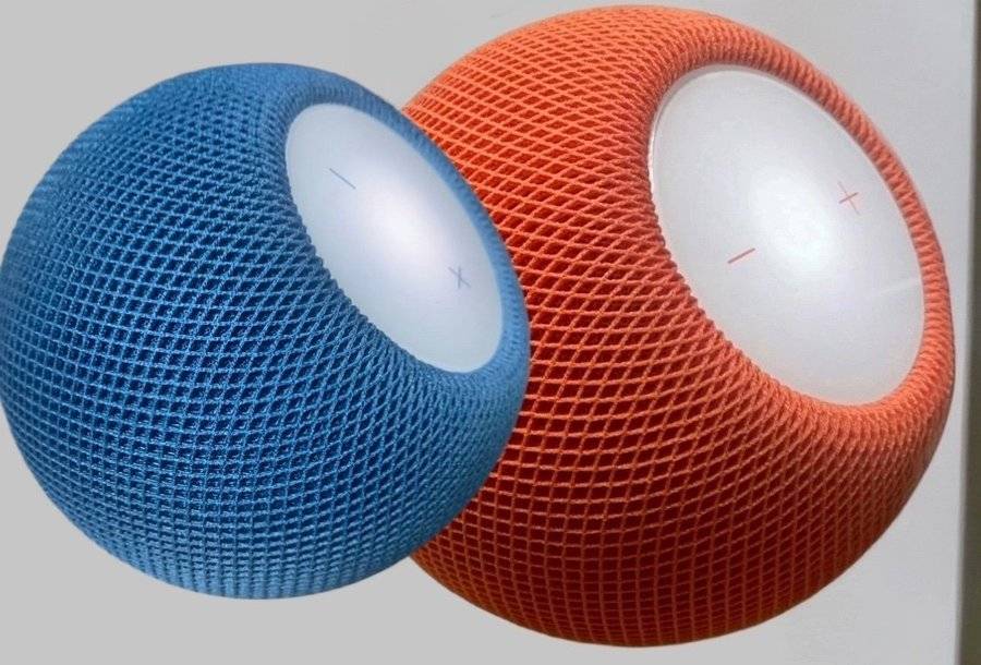 Apple HomePod mini (2 st) HomePod – Orange och blå högtalare