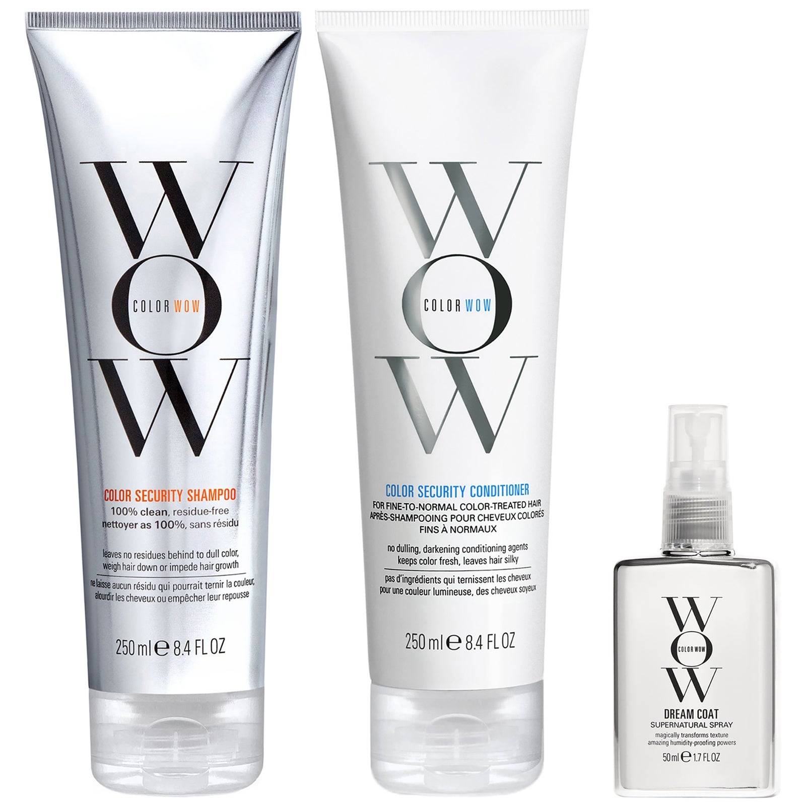 Color Wow Dream Clean Fine to Normal and Travel Dream Coat Supernatural Spray Trio