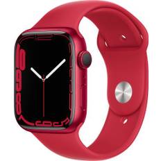 Apple Watch Series 7 Aluminium 41 mm (2021) | GPS + Cellular | rød | Sportsrem Rød