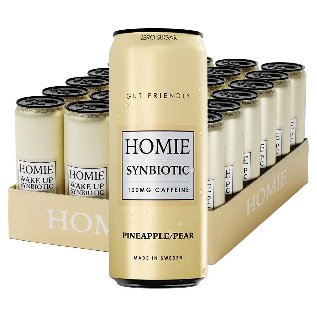 24 X Homie Wake Up Synbiotic 330 Ml Pineapple Pear