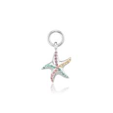 Sif Jakobs Jewellery, Tilbehør, Dame, Grå, ONE SIZE, Søstjerne Hoop Charm med Multifarvede Zirkonia
