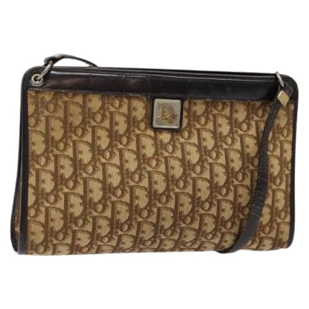 Dior Vintage Pre-owned Trotter Canvas Skuldertaske - Vintage - Dame - Brun - ONE SIZE - Uld