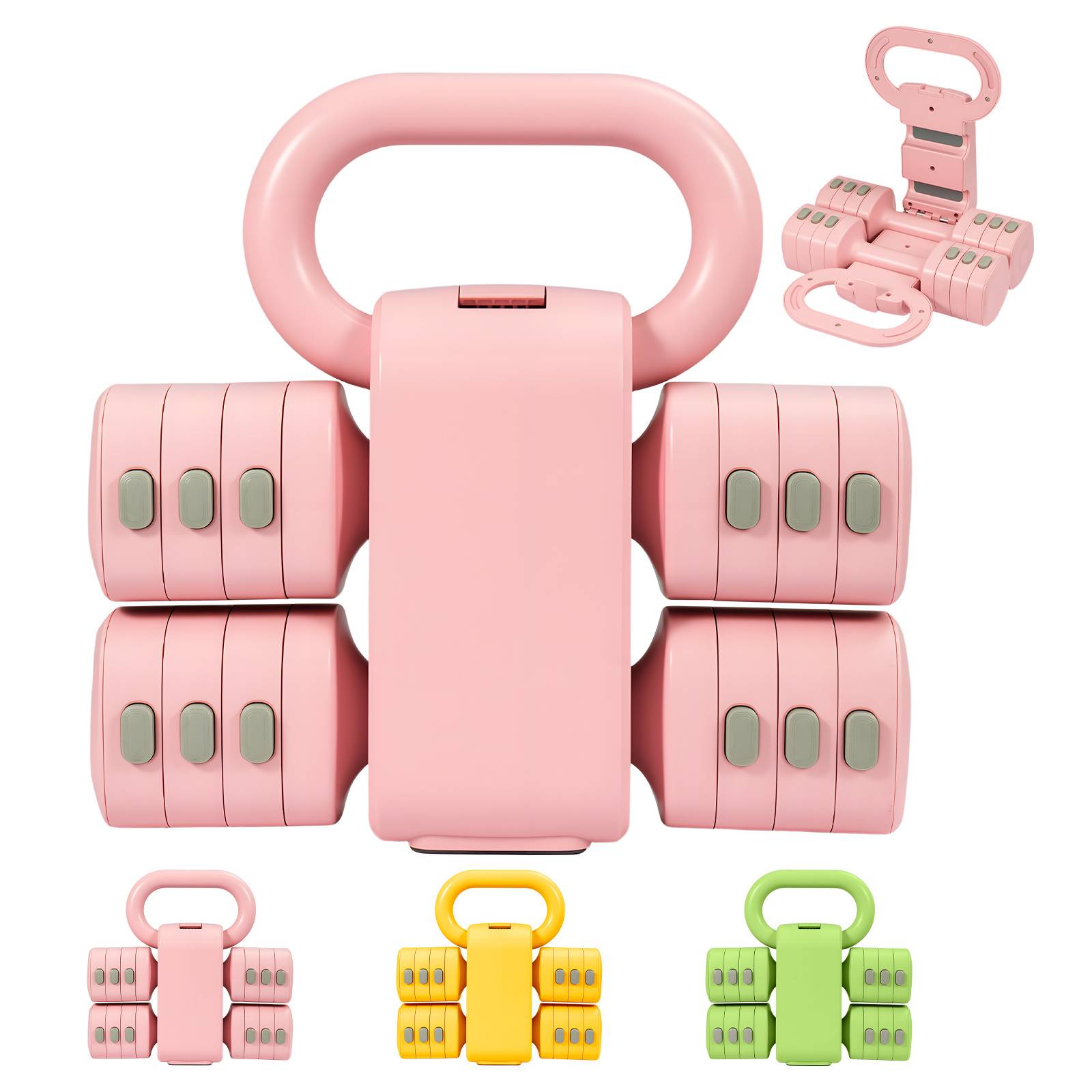 Adjustable Kettlebell Set With 2-in-1 Dumbbell & Kettlebell Weights (2-5kg) - Heavy Duty Abs Construction, Adjustable Resistance Bands & - Compact Home Gym