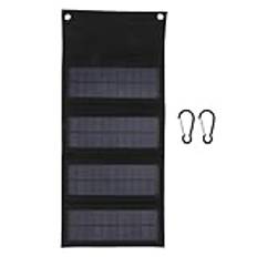 40W Hopfällbar Solpanel 4-vikbar Portabel Hopfällbar Solpanel Monokristallin Solpanelladdare för Utomhuscampingvandring (Svart)
