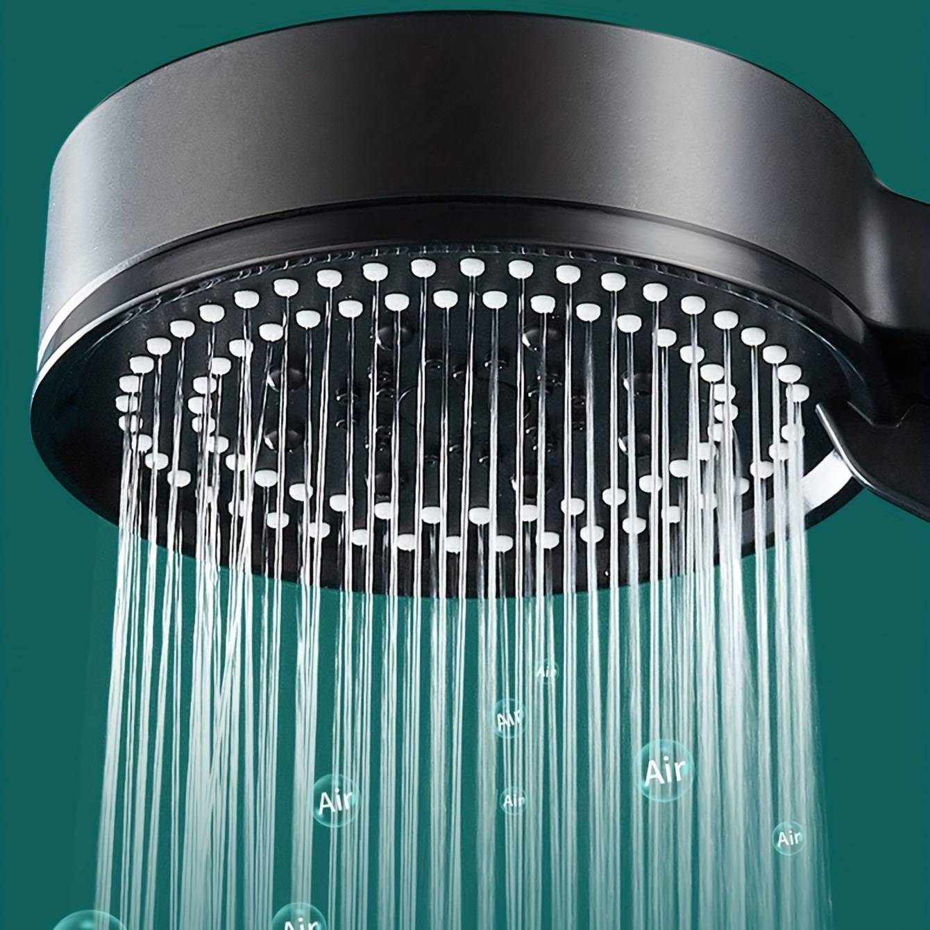 Five-gear Black Shower With Button: Pressurized Shower Head For Home Bathroom Water Heater Bathing Pressurized Rain Shower Shower Head Set Ss For Shower Use For Shower Use
