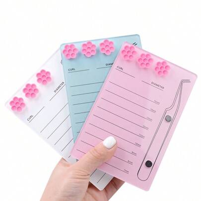 1 st Ögonfransförlängningshållare Pall Akrylskala Board med Blomma limkoppar Stark magnetisk kraft för pincett Professionella fransverktyg - Multifärgad