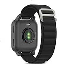 KeeFos 20 mm Alpine Loop armband kompatibelt med Garmin Vívomove Trend/Venu Sq 2/Sq 2 Music/Venu 2 Plus, nylon titan G-krokar armband ersättningsarmband för Garmin Venu/Venu Sq/Venu Sq Music – svart