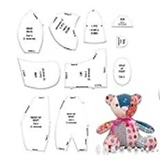 m-Emory Bear Mall-linjal set | Kreativ m-Emory Bear Mall för sömnadsmönster | med tillbehör och instruktioner, m-Emory Bear för bil, sovrum, vardagsrum