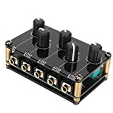 Line Mixer 4 Channel, Mini Stereo Audio Mixer Low Noise Professional 4 Channel Passive Mixer för Mixerinstrument Cd-spelare, Karaoke Streaming