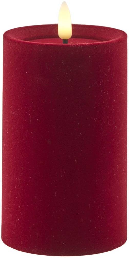 Sirius Sille Bloklys LED Ø7,5/H12,5 cm, Velour/Cherry