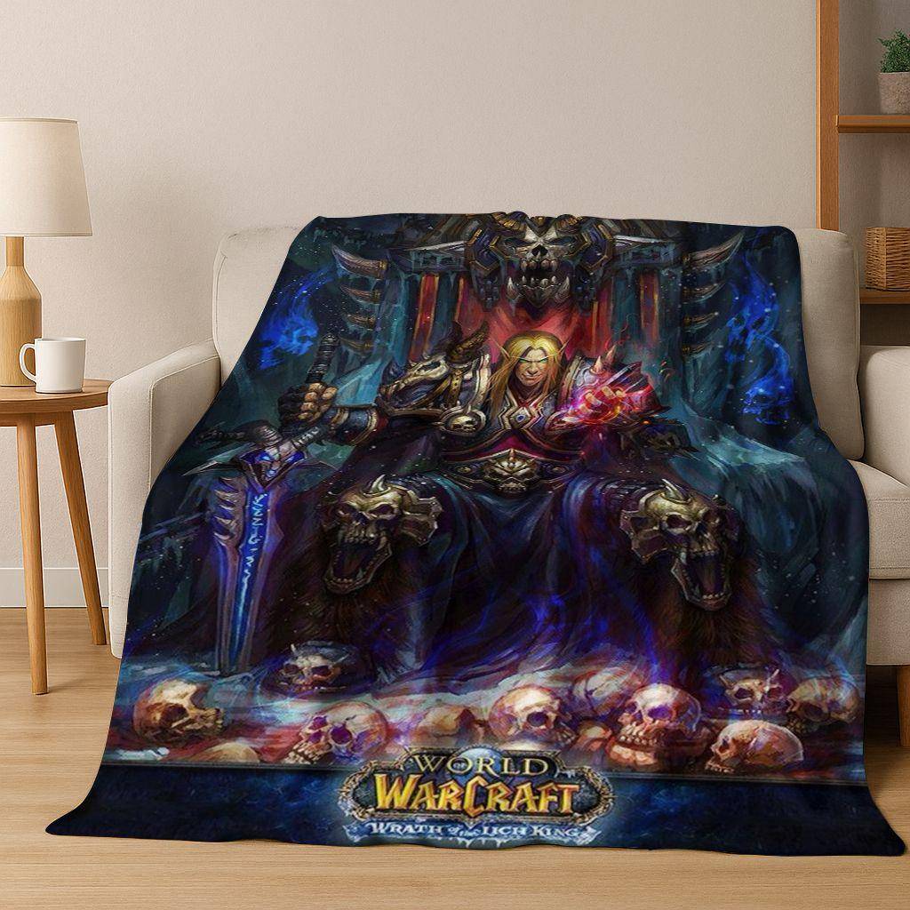 WOW World of Warcraft Arthas Demon Illidan Sylvanas Flanellfilt, Mysig Mjuk Pläd för Hem Sovrum Säng Soffa Överdrag Gåva